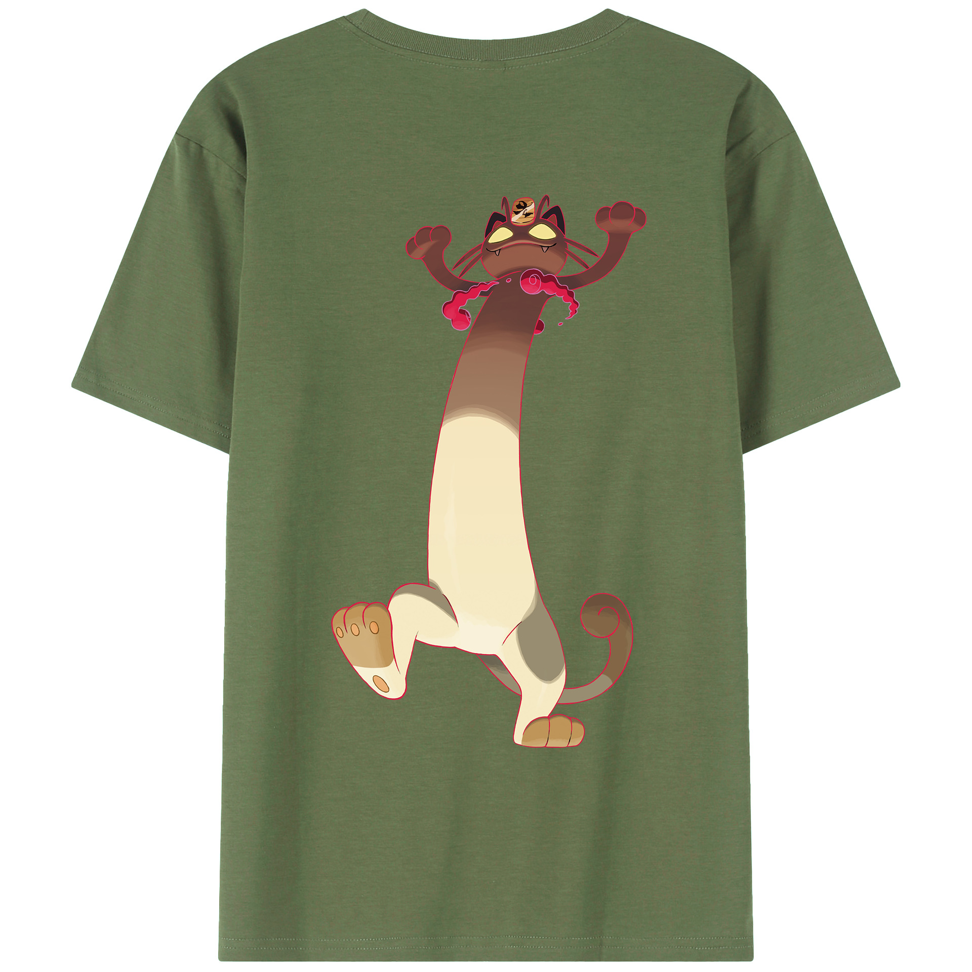 （画像用） ポケットモンスター Pokémon 綿100％ メンズ半袖Tシャツ（バックプリント） 通気性